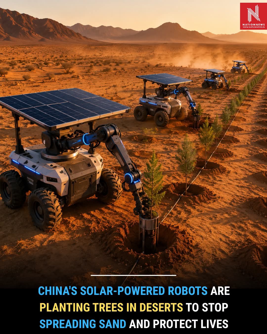 AI Revolution! China’s Solar-Powered Robots Are Turning Deserts Green